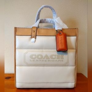 Coach Field Tote With Colorblock Quilting And Coach Badge NWT